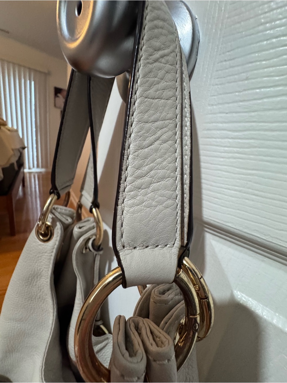 Michael Kors Light Beige Pebbled Leather Shoulder Hobo - Picture 5 of 7
